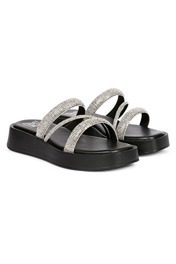 Vivi Blu - Ren Flats Footwear - Black/Silver