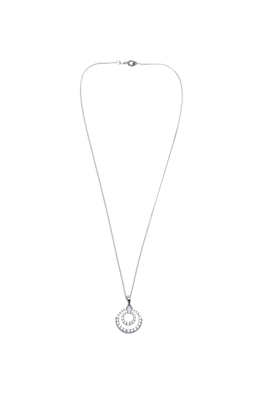 Diamond Silver Almond Necklace