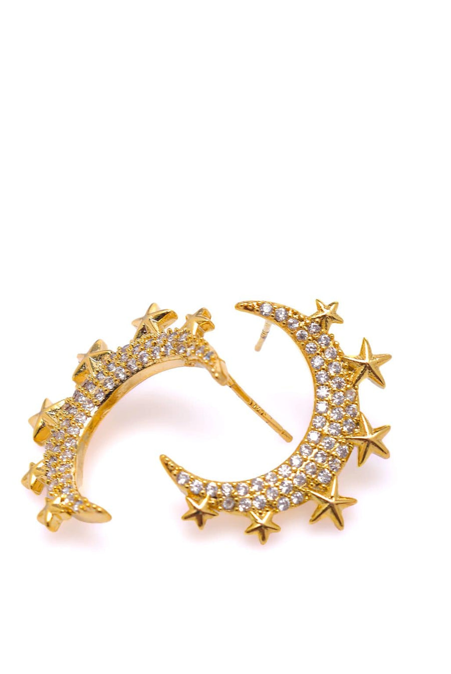 Moon Star Gold Earrings