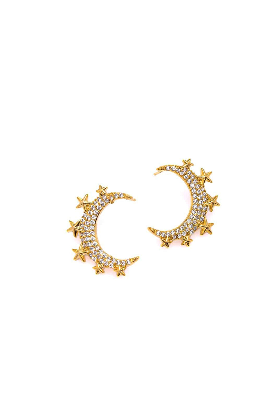 Moon Star Gold Earrings