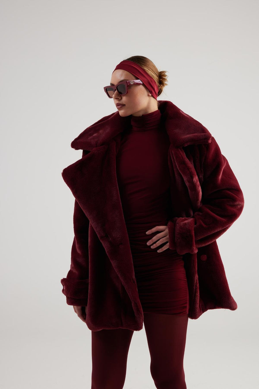 Mobby Fur Jacket Burgundy