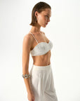 Diana Crystal Embellished White Top