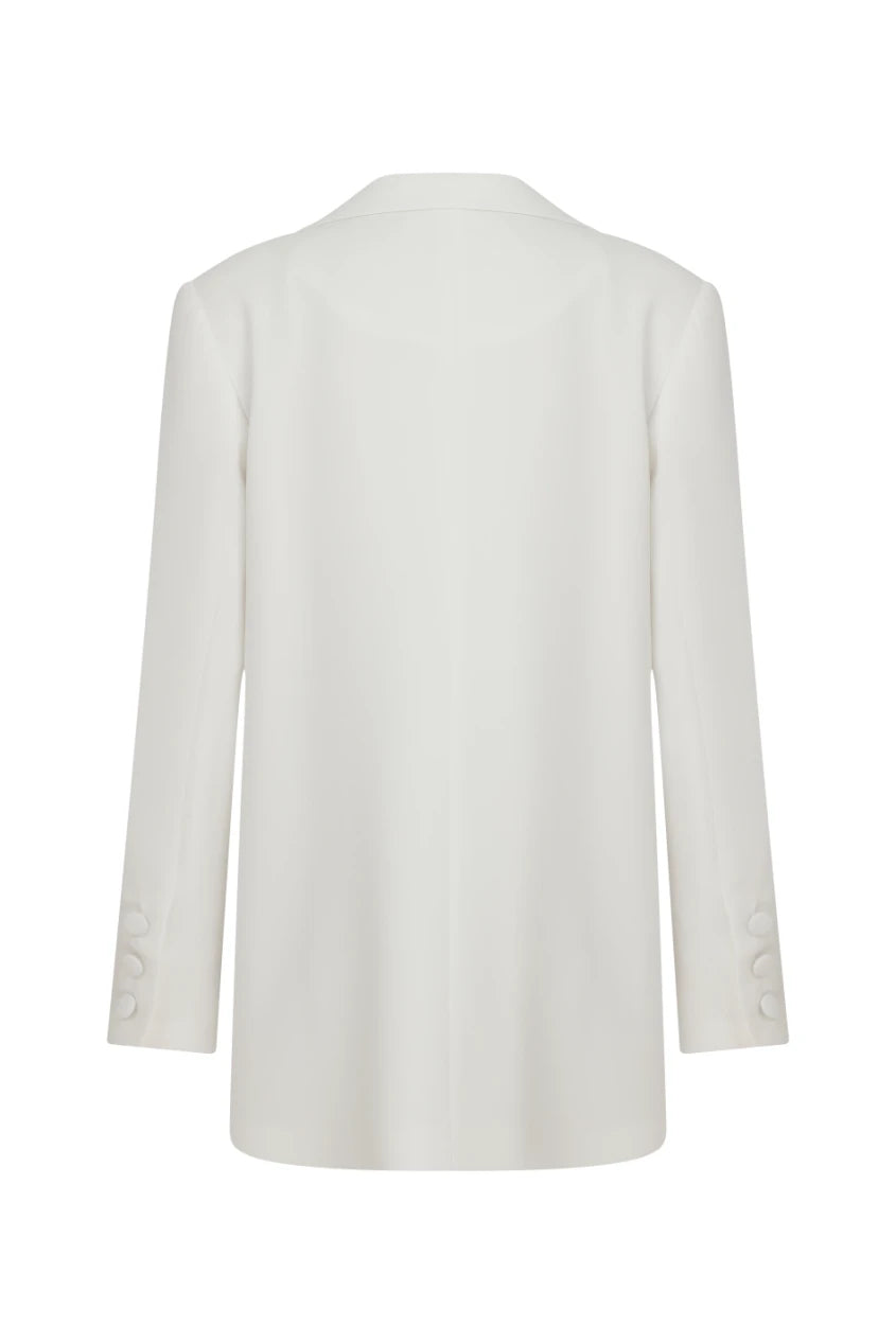 Diana Crystal Embellished White Jacket