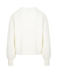 Solid Collar Balloon Sleeve Knitwear Sweater - Ecru