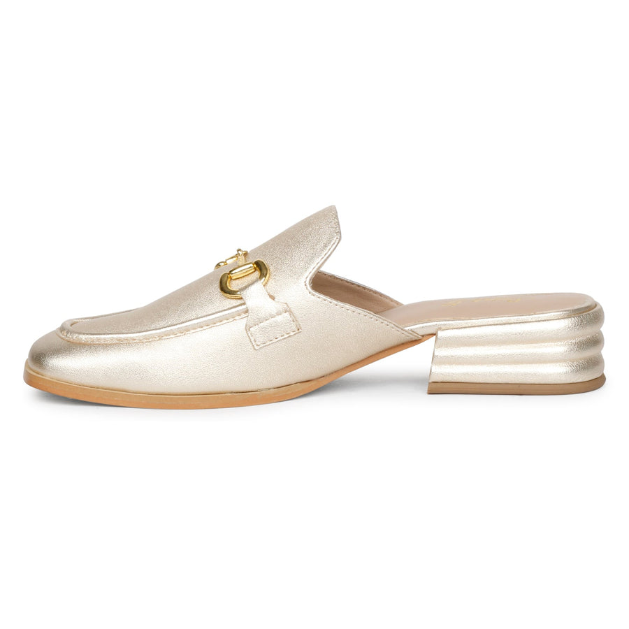 Savannah Metallic Flat Mules Gold 