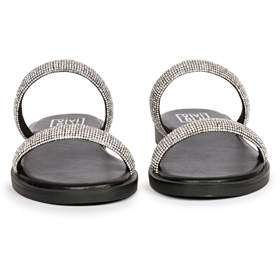 Vivi Blu Zaeneb Flats Footwear Black Silver 