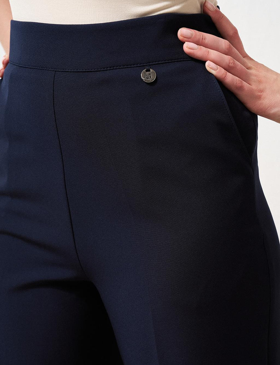 Wide Leg Trousers Navy Blue