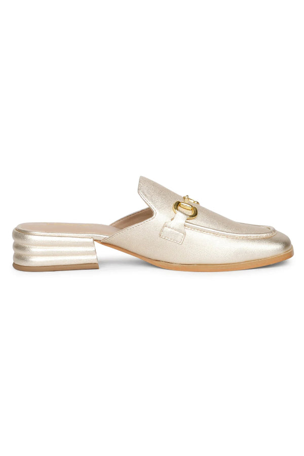 Savannah Metallic - Flat Mules - Gold