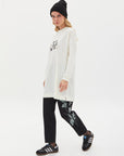 Slogan Embroidered Sweat Ecru