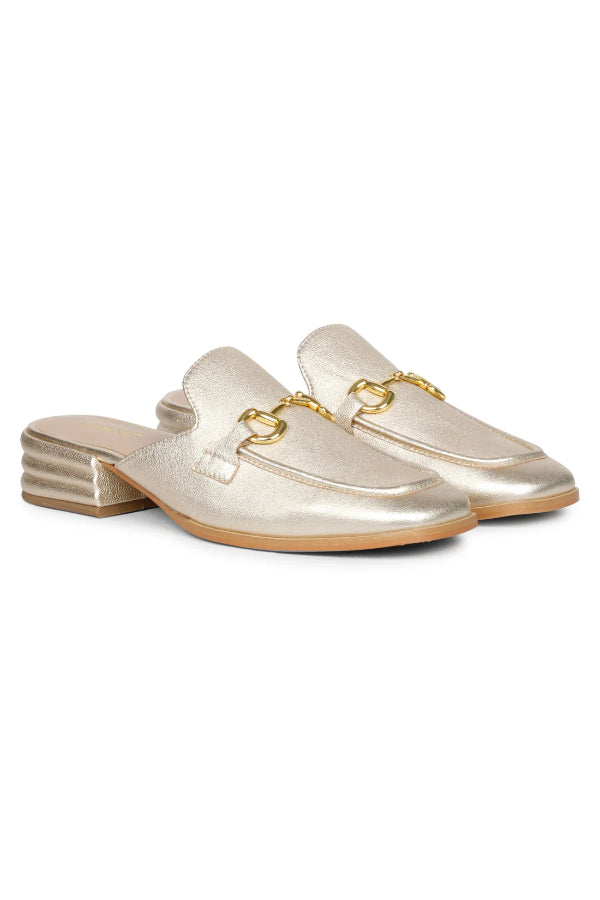 Savannah Metallic - Flat Mules - Gold