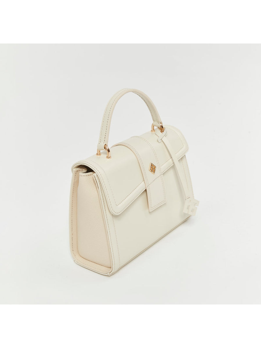 Auda Beige Satchels %100 Genuine Leather