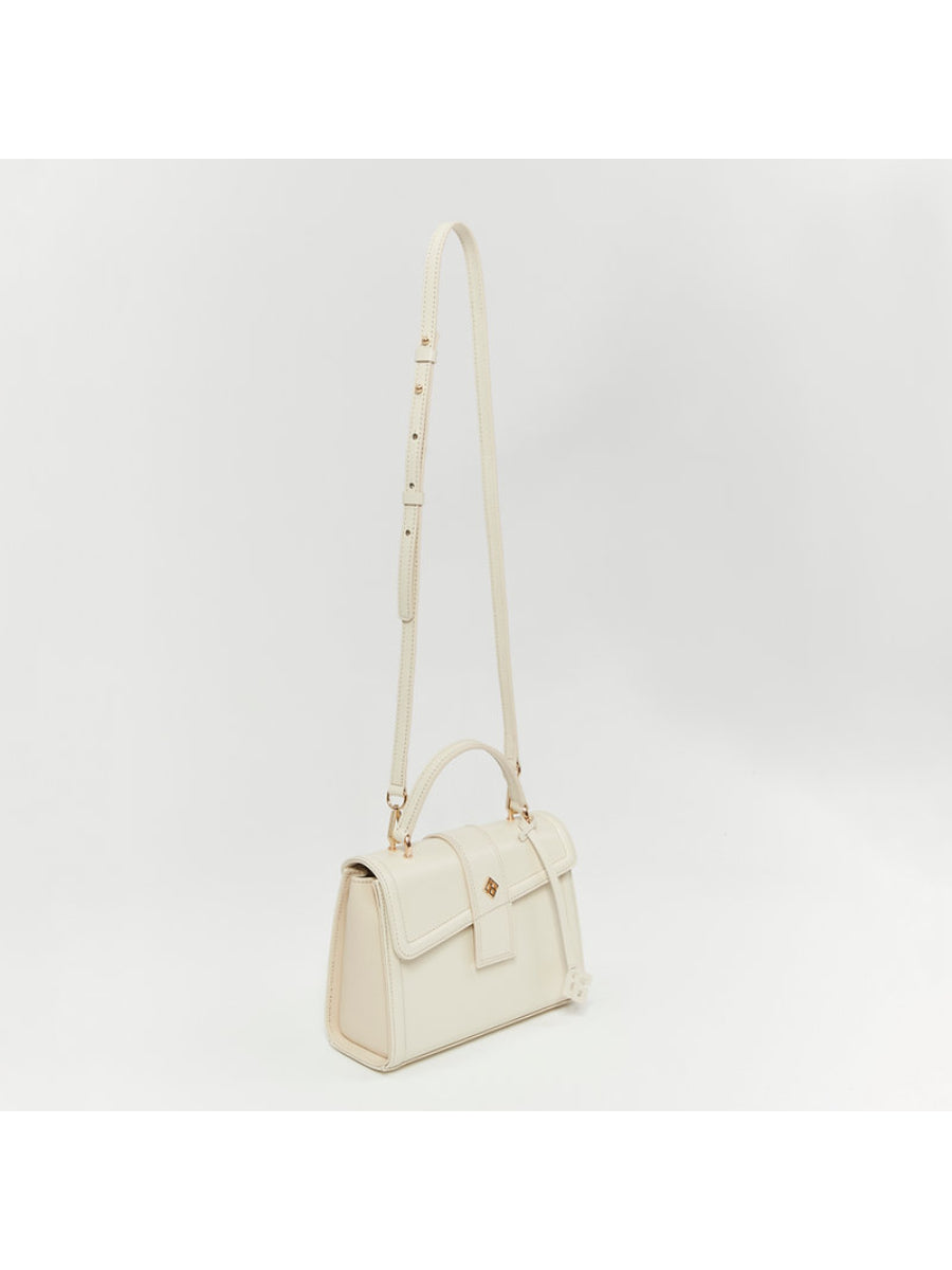 Auda Beige Satchels %100 Genuine Leather