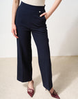 Wide Leg Trousers Navy Blue