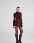 Elena Shorts Skirt Brown