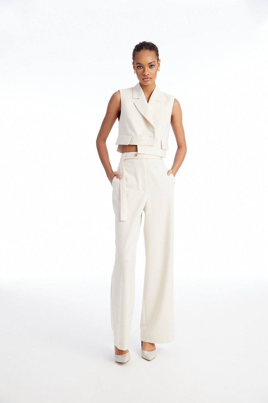 Ecru Crop Vest Fınal Item - Porterist 2