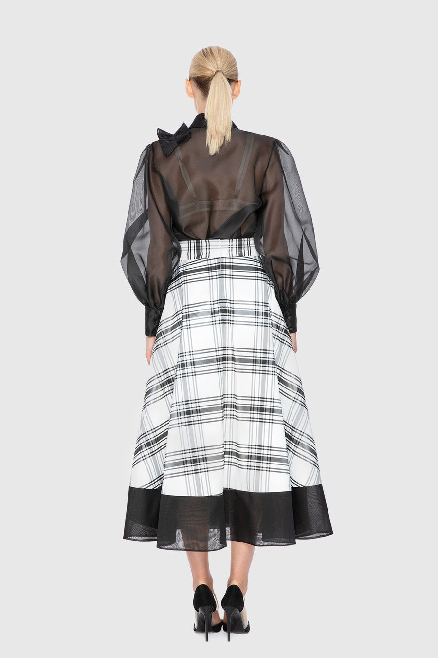 Hemp Organza Detailed High Waist Midi Skirt Fınal Item - Porterist 3