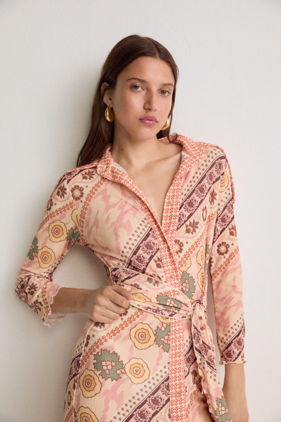 Multicolor Sorbet Ethnic Pattern Knitted Dress - Porterist 2