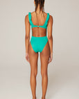 Eve Econyl® V-neck Bowknot Swimsuit Green | Porterist