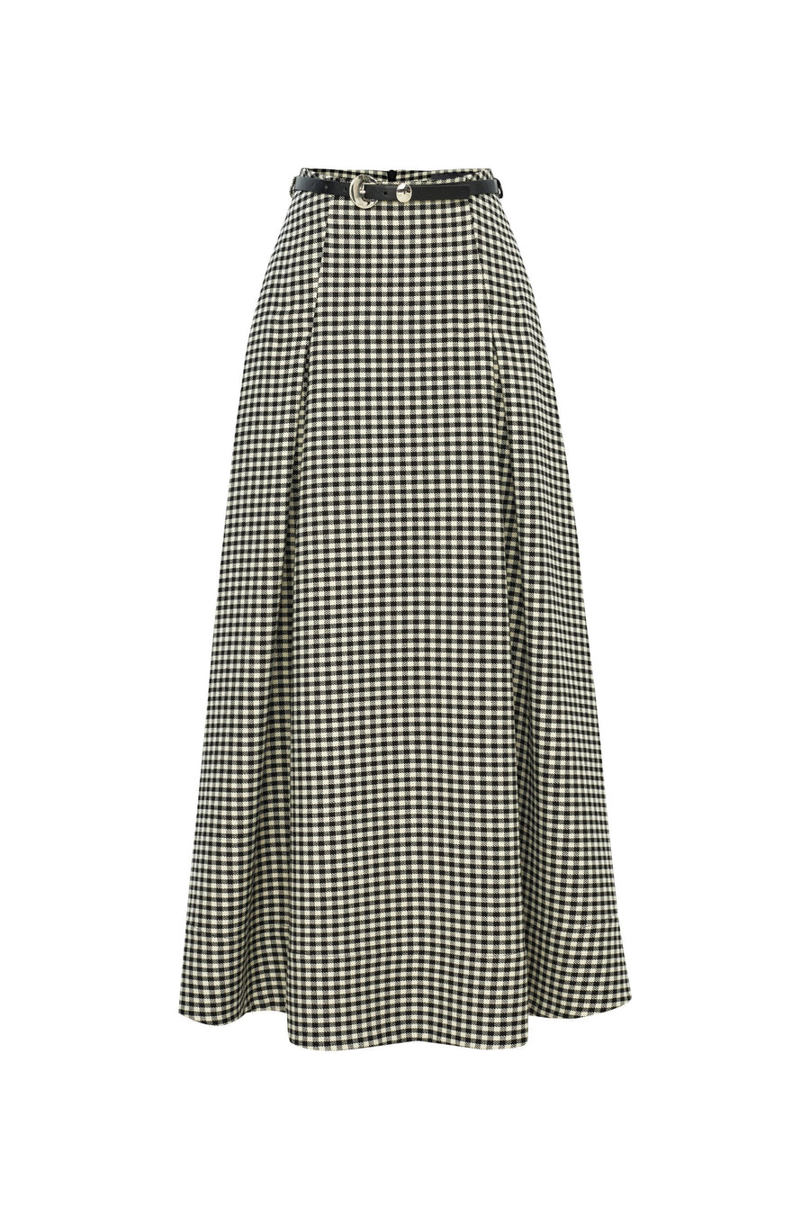 Exquise  Aline Gingham Patterned Midi Skirt with Belt - Porterist 7