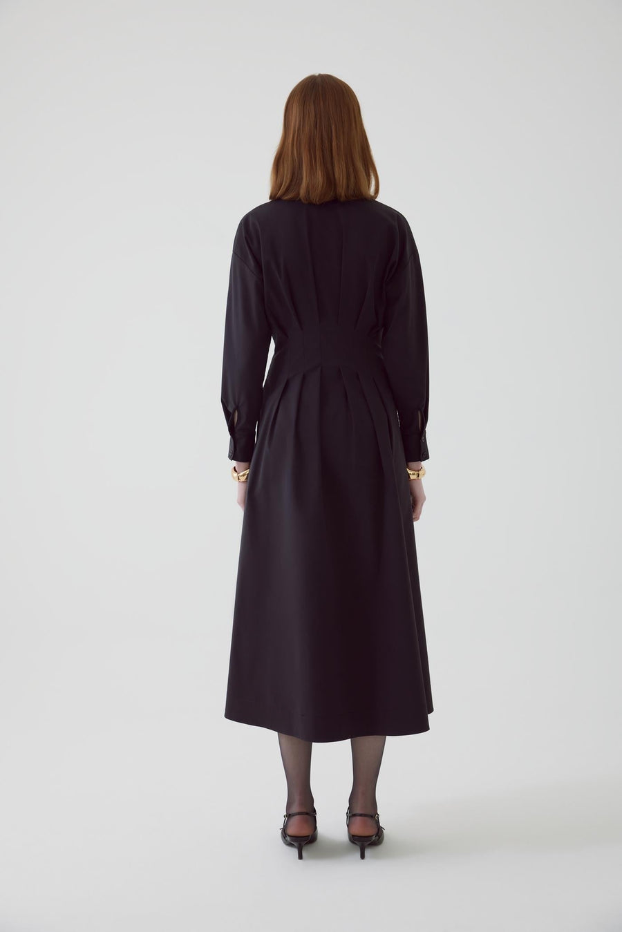 Exquise  Black Shirt Dress with Fitted Waist - Porterist 2