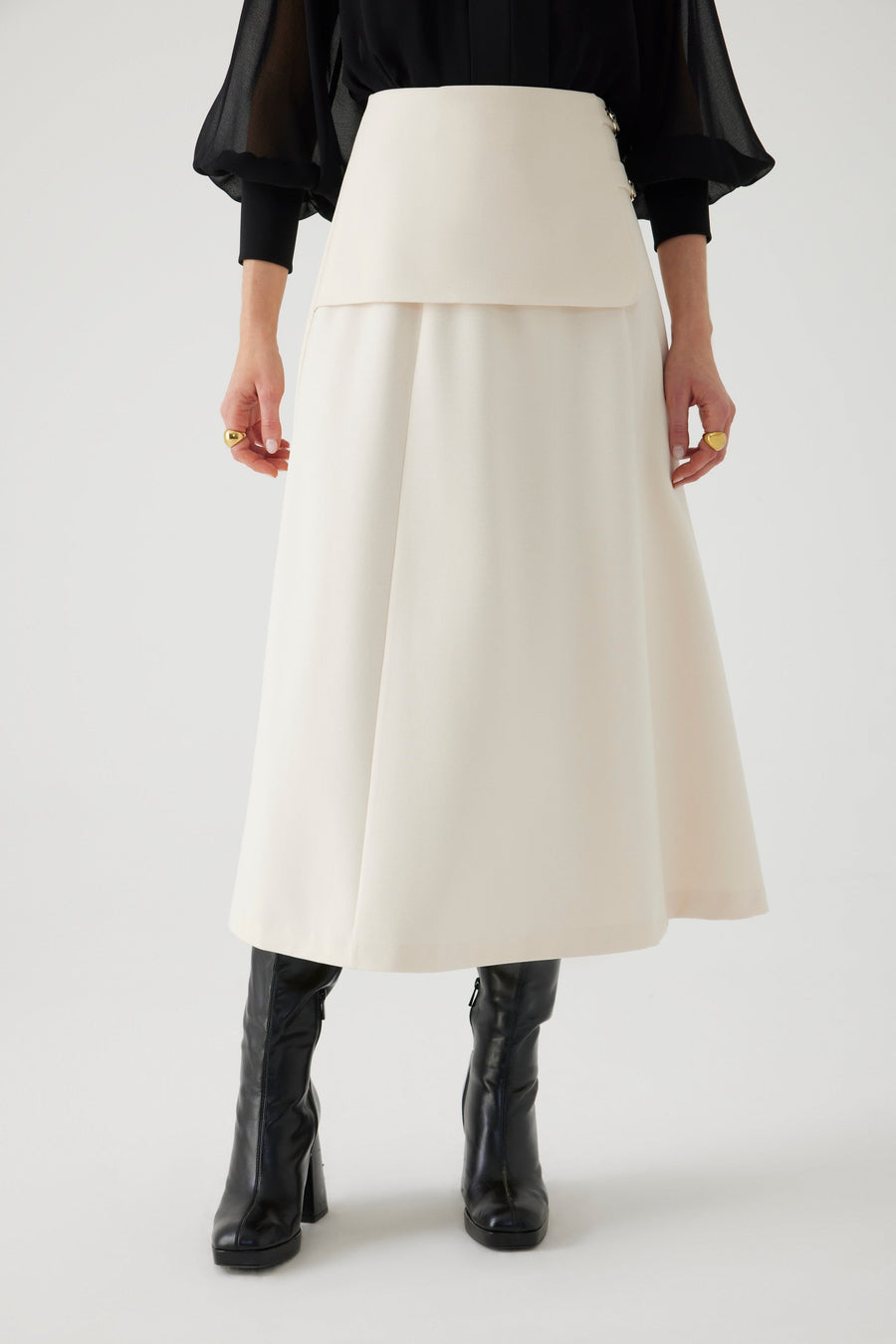 Exquise  Bone Skirt with Belt Detail - Porterist 3