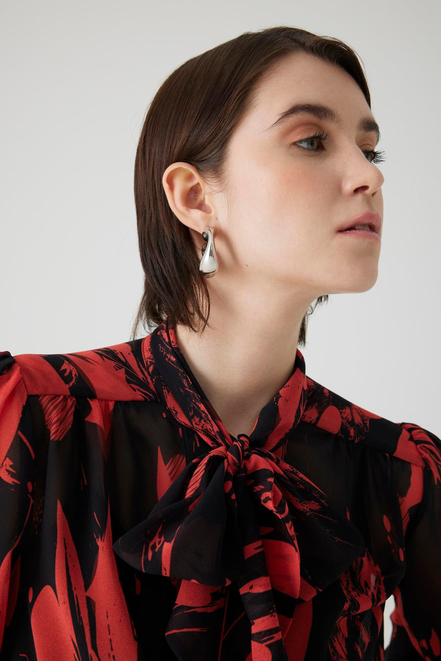 Exquise  Chiffon Patterned Shirt with Binding Detail - Porterist 4