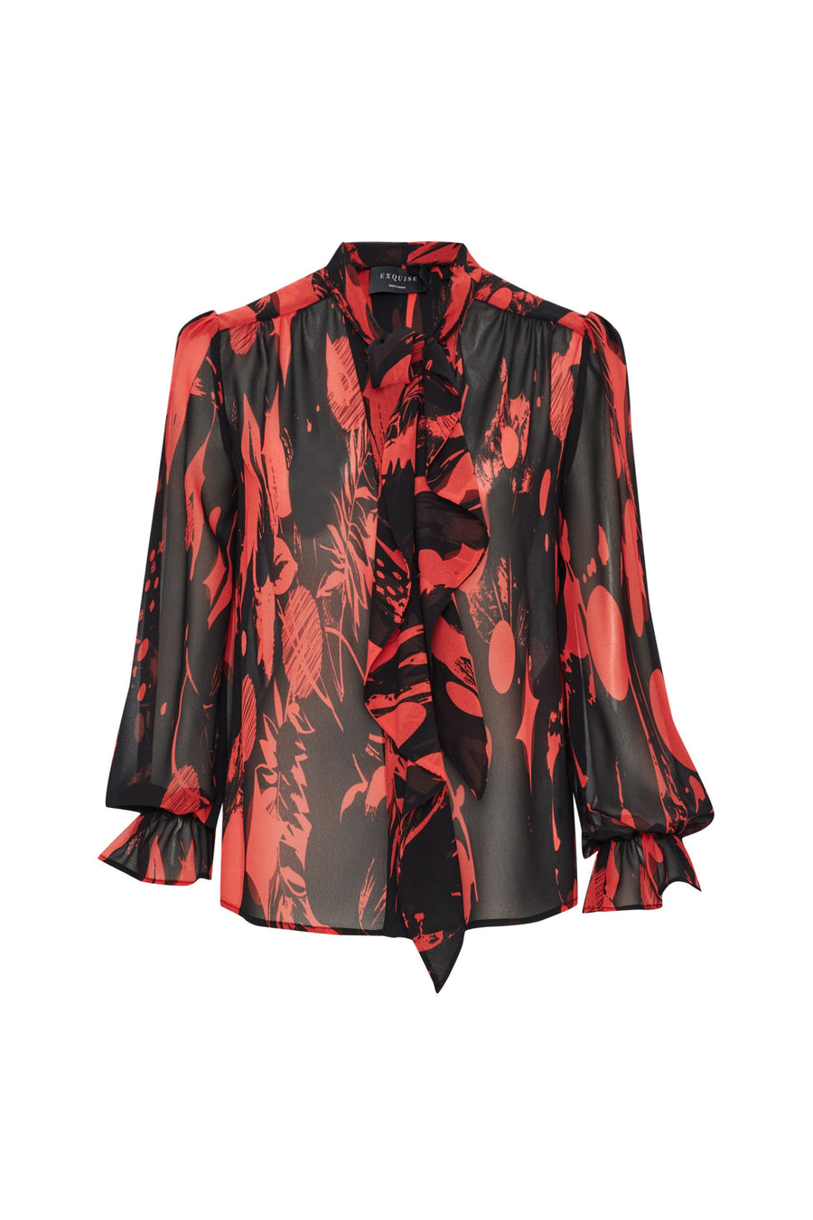 Exquise  Chiffon Patterned Shirt with Binding Detail - Porterist 5