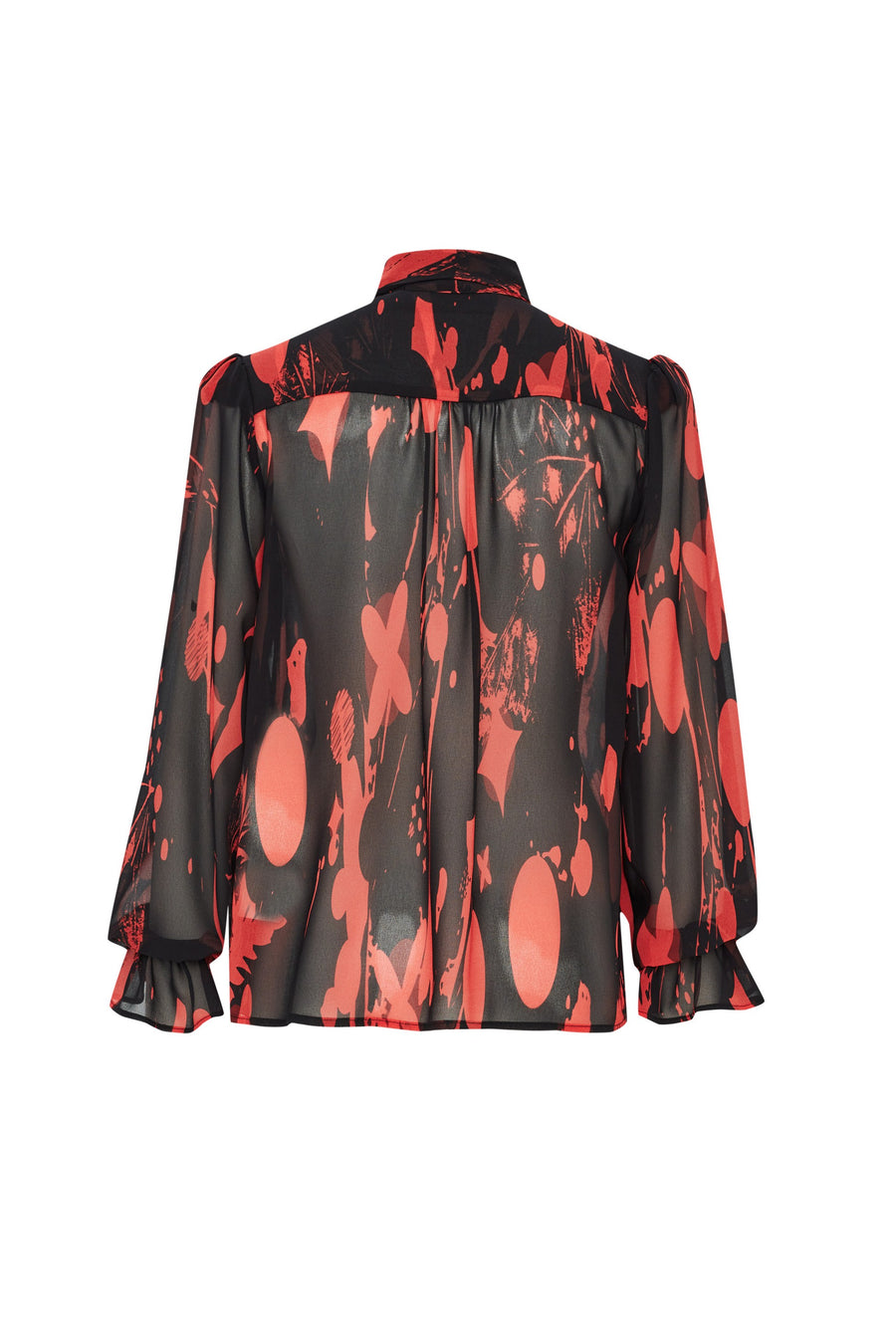 Exquise  Chiffon Patterned Shirt with Binding Detail - Porterist 6