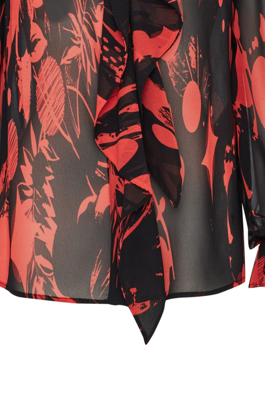 Exquise  Chiffon Patterned Shirt with Binding Detail - Porterist 7