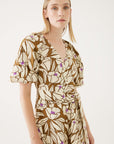 Floral - print Front Tie Shirt Dress | Porterist