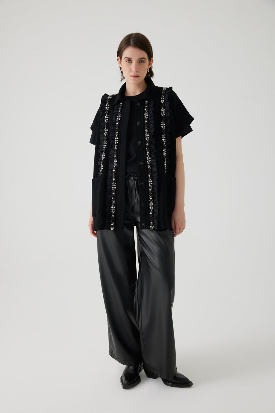 Exquise  Hand Embroidered Oversized Vest - Porterist 1