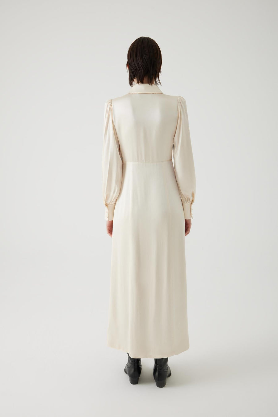 Exquise  Long Regular Bone Dress with Slits - Porterist 3