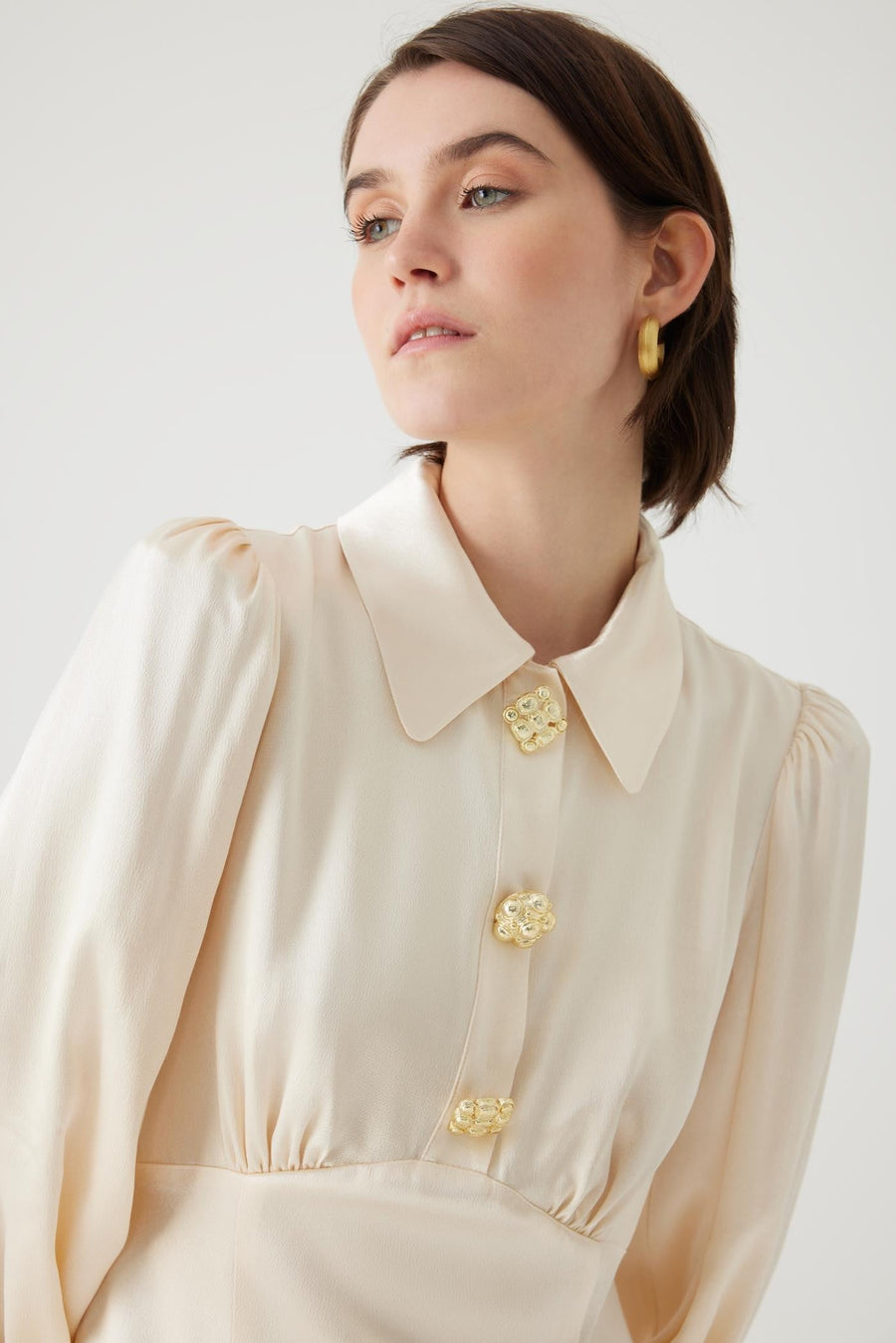 Exquise  Long Regular Bone Dress with Slits - Porterist 5