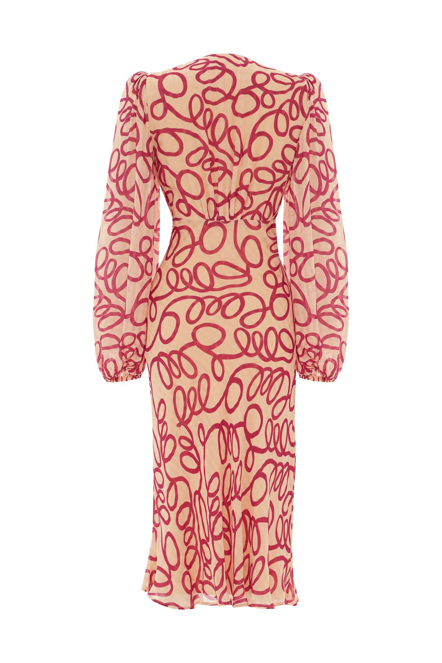 Printed Puff Sleeve V - neck Dress | Porterist