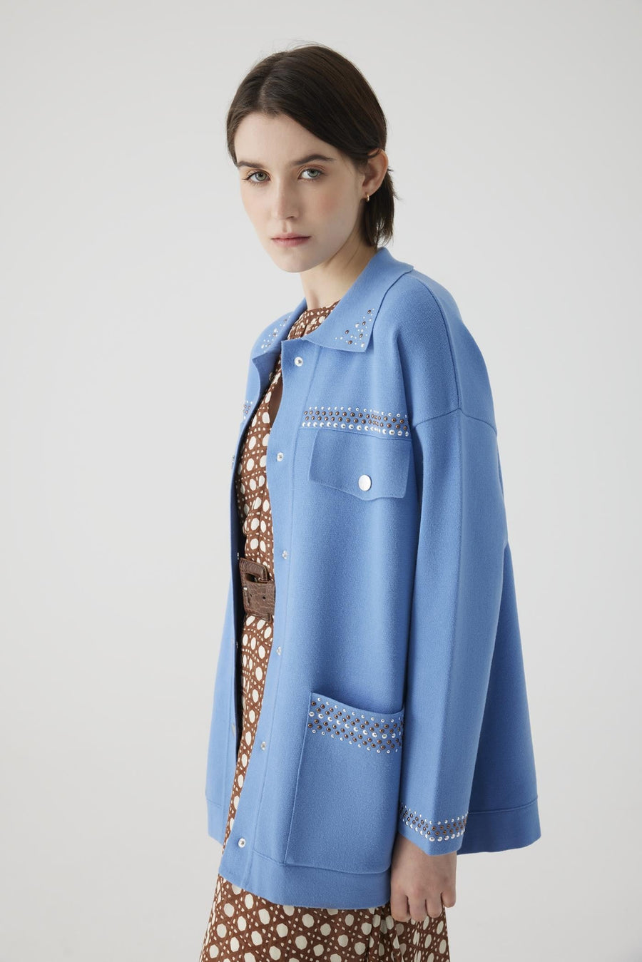 Exquise  Regular Cardigan with Stones Pocket and Collar Detail - Porterist 1