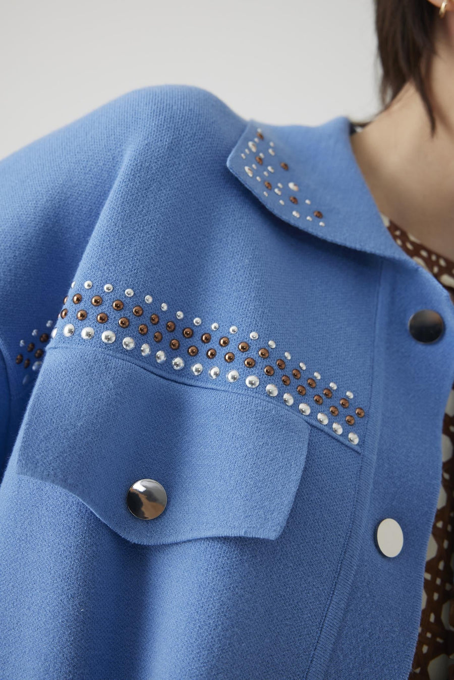 Exquise  Regular Cardigan with Stones Pocket and Collar Detail - Porterist 4