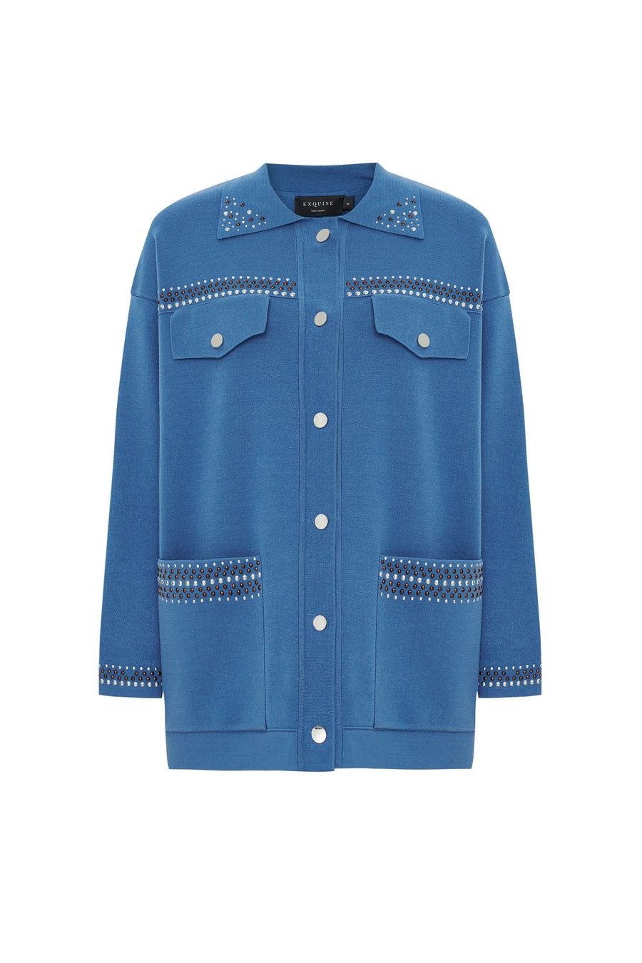 Exquise  Regular Cardigan with Stones Pocket and Collar Detail - Porterist 5