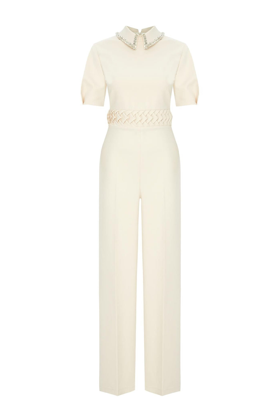 Exquise  Regular Bone Jumpsuit with Stone Collar - Porterist 6