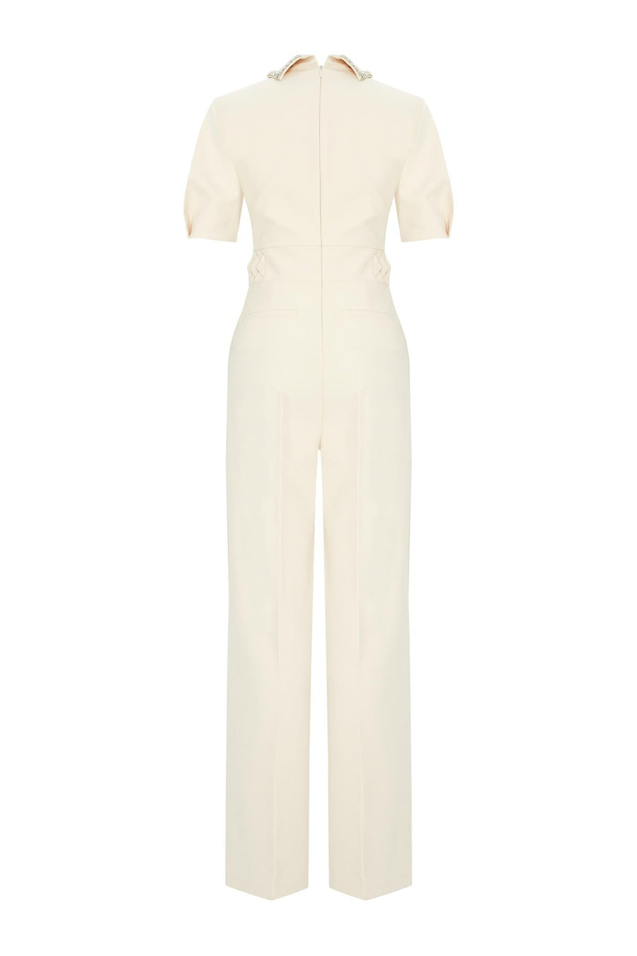 Exquise  Regular Bone Jumpsuit with Stone Collar - Porterist 7