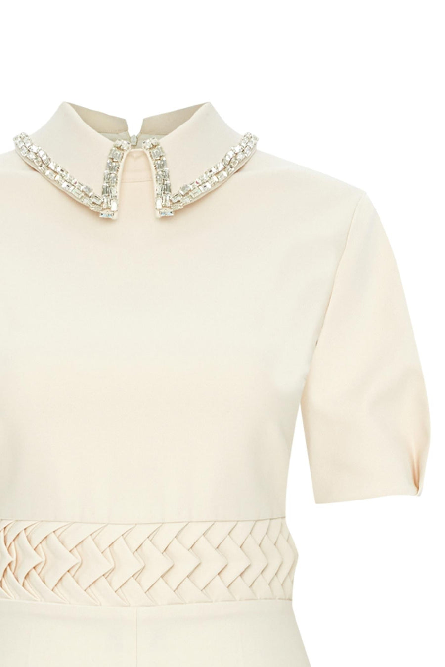 Exquise  Regular Bone Jumpsuit with Stone Collar - Porterist 8