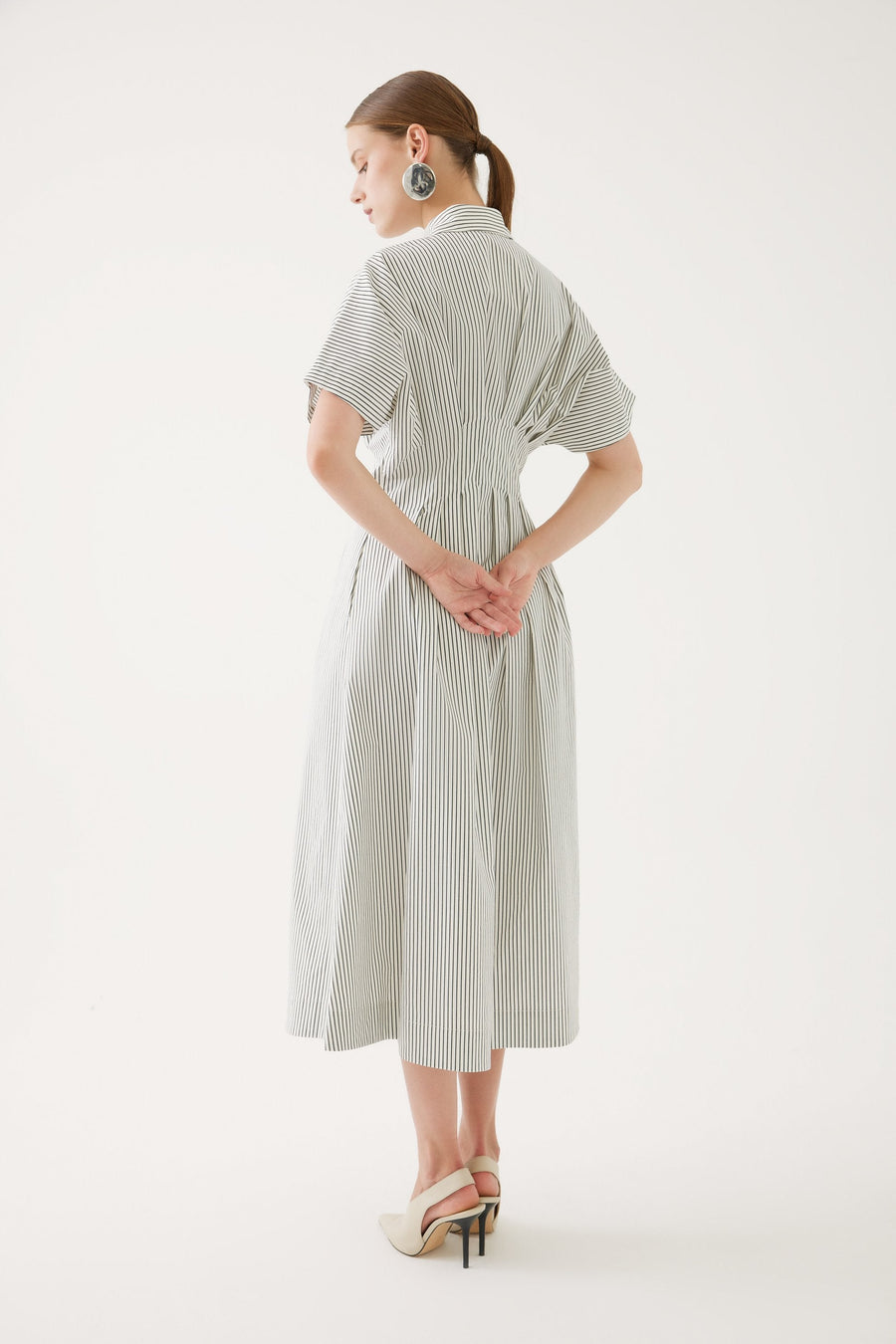 Striped Midi Shirt Dress | Porterist