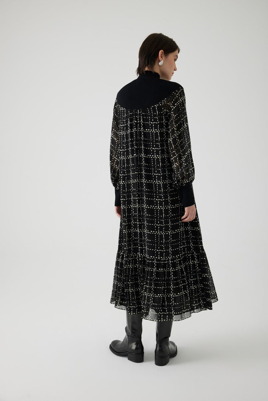 Exquise  Tweed Checked Midi Regular Dress - Porterist 2