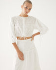 Waist Tied-up Shirt With Lace Appearance | Porterist