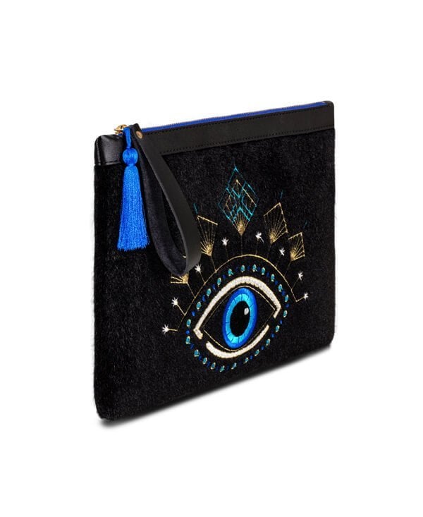 Eyn077 - Evil Eye Black Blue Clutch | Porterist