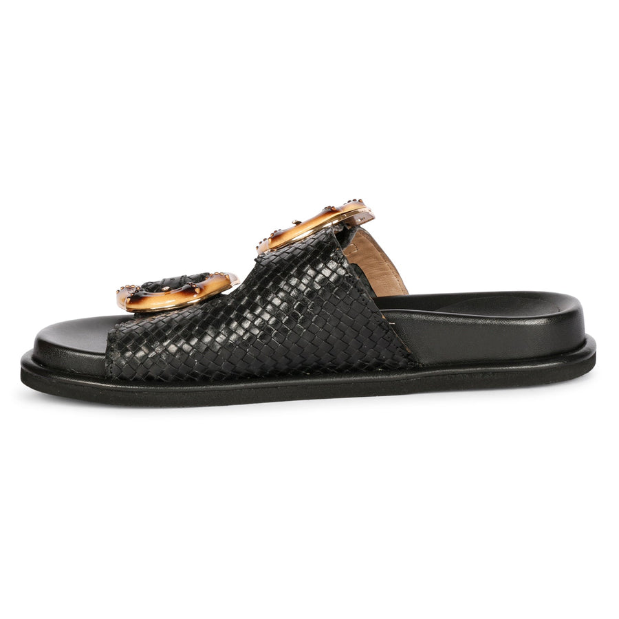Saint G Venice Flat Sandals Footwear Black 