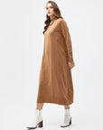 Half Turtleneck Knitwear Dress Beige