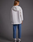 Pearl Embroidered Quilted Sweatshirt Optical White