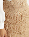 Pleated Lace Skirt Sand Beige