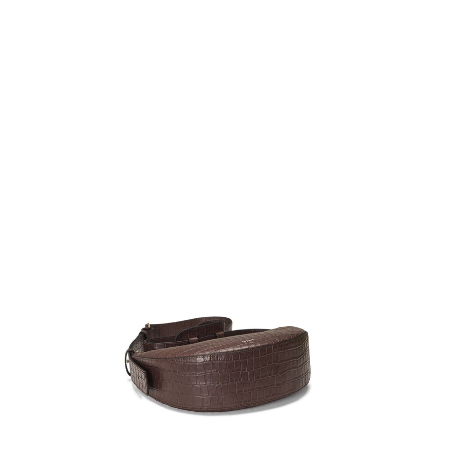 Oryany Rookie Croco Crossbody Medium Handbags Deep Brown 