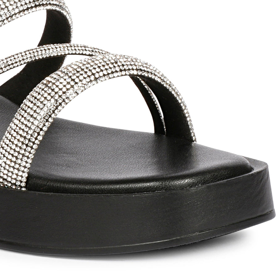 Vivi Blu Ren Flats Footwear Black Silver 